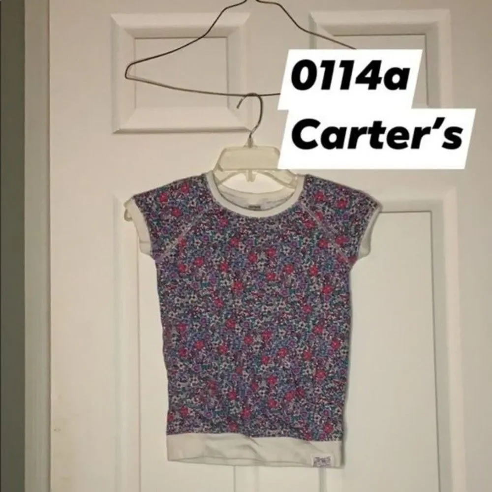 Carter's shirt Girl's Size 6 girls small floral shirt top‎ short sleeve
